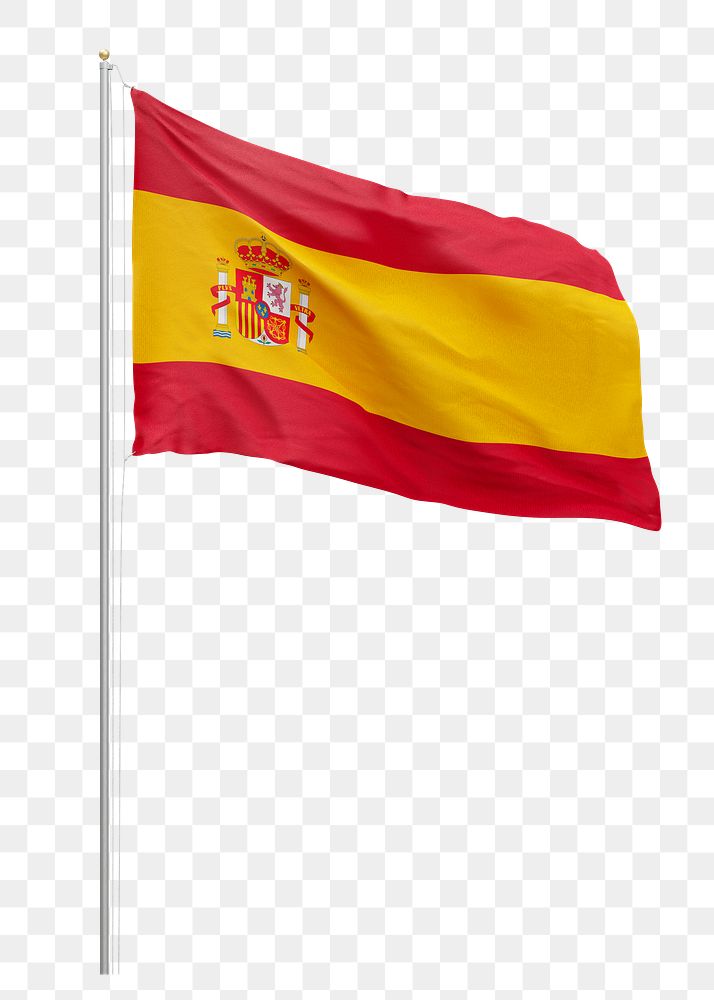 Spanish flag on pole | Free PNG - rawpixel