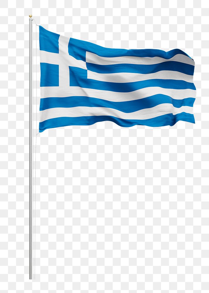 Png Greek flag collage element, transparent background