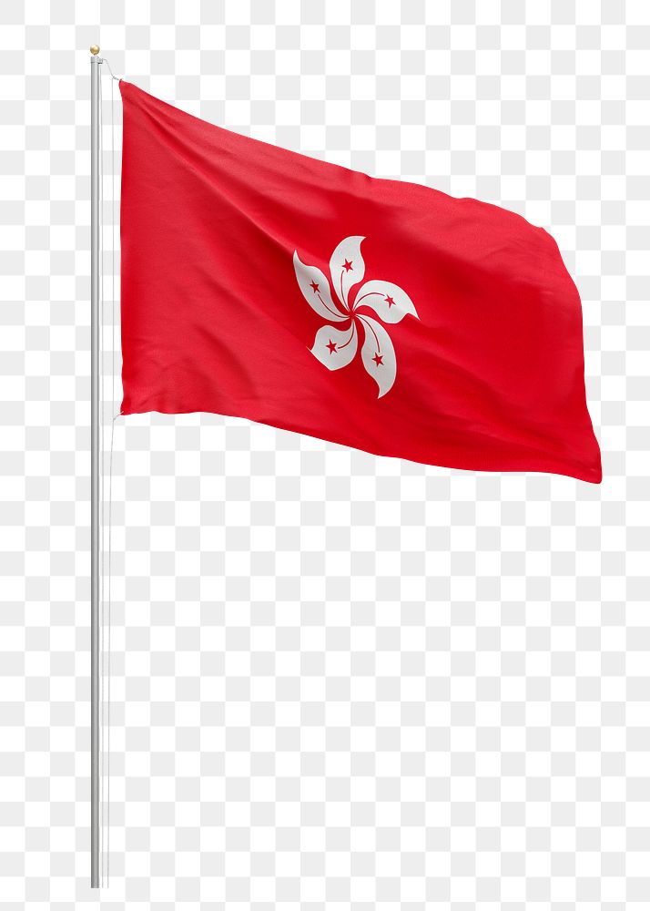 Png flag of Hong Kong collage element, transparent background