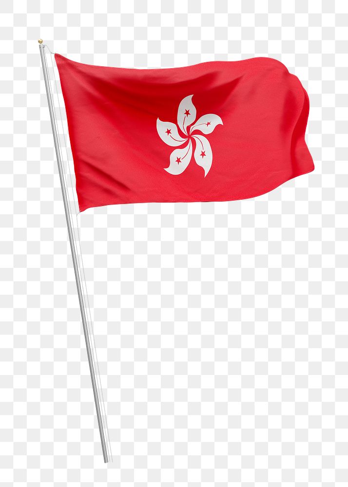 Png flag of Hong Kong collage element, transparent background