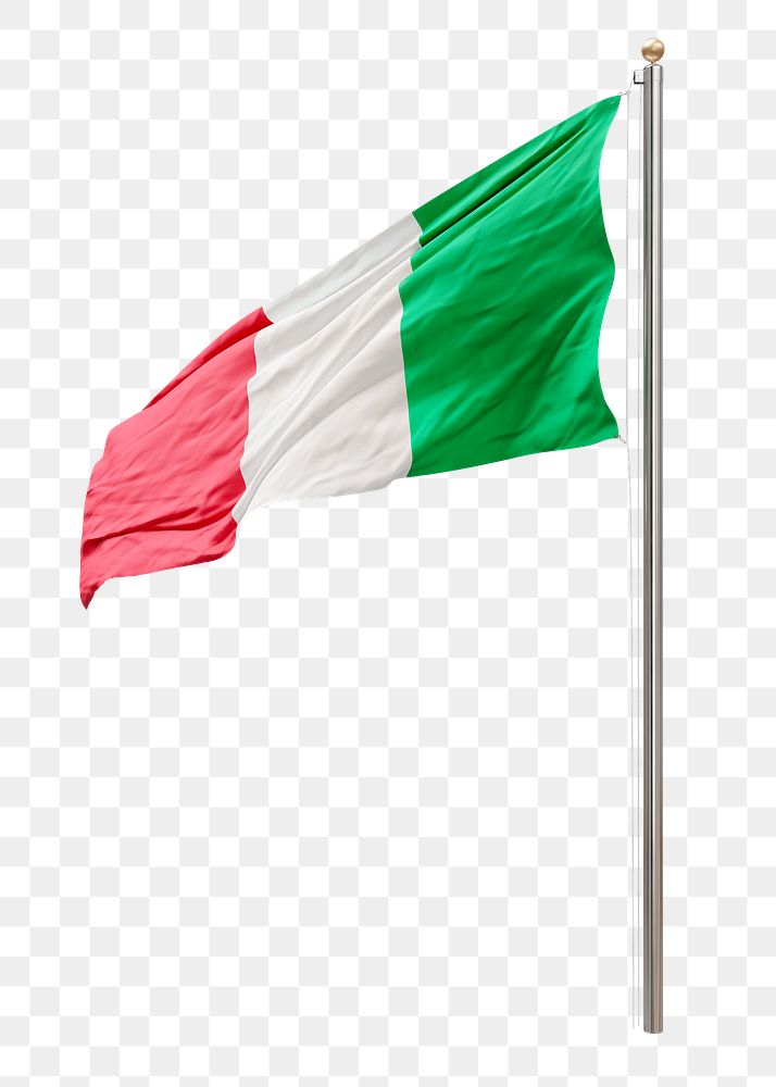 Png flag of Italy collage element, transparent background