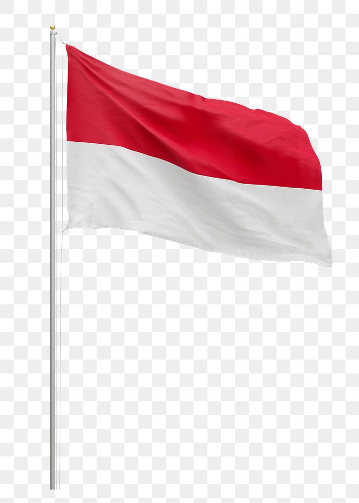 Png flag of Indonesia collage element, transparent background