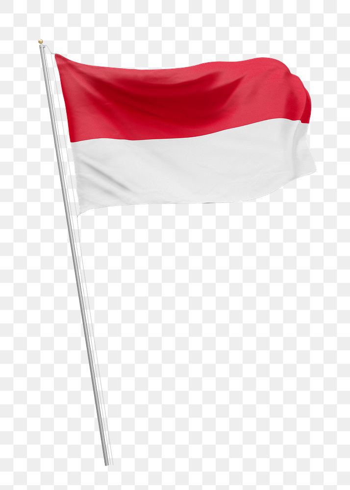Png flag of Indonesia collage element, transparent background
