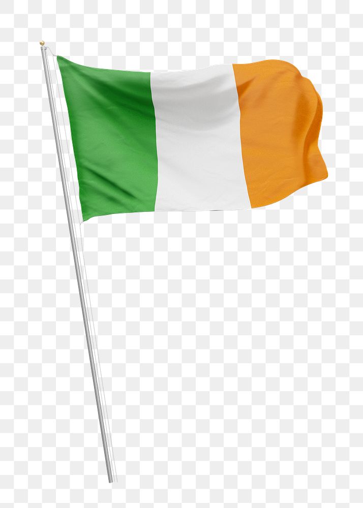 Png flag of Ireland collage element, transparent background
