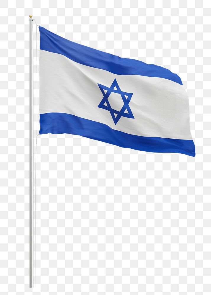 Png flag of Israel collage element, transparent background