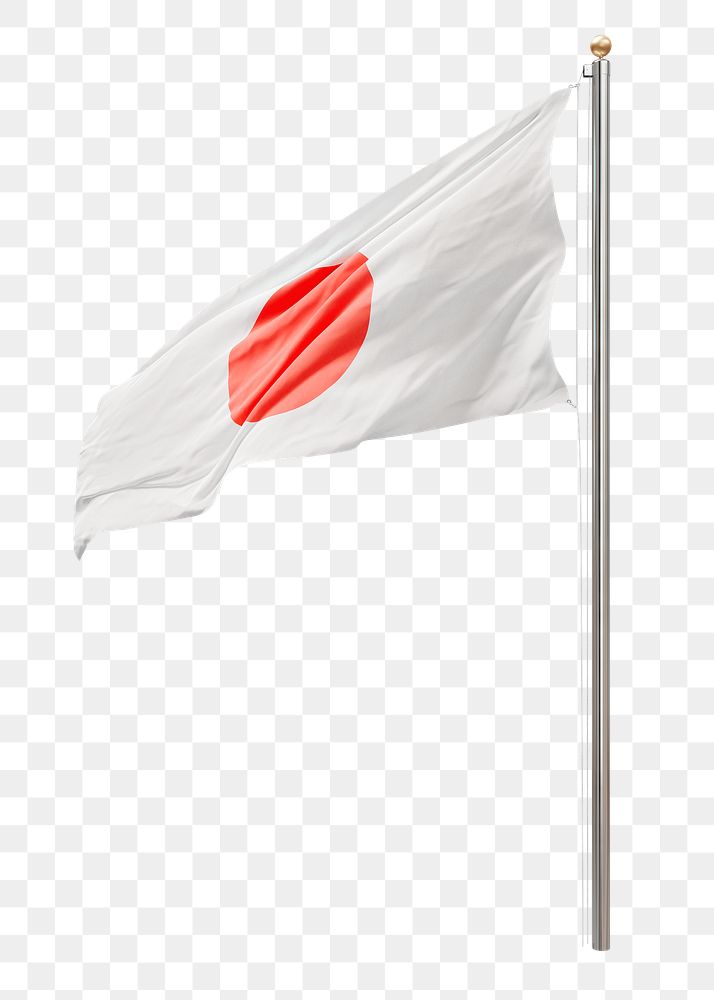 Png flag of Japan collage element, transparent background