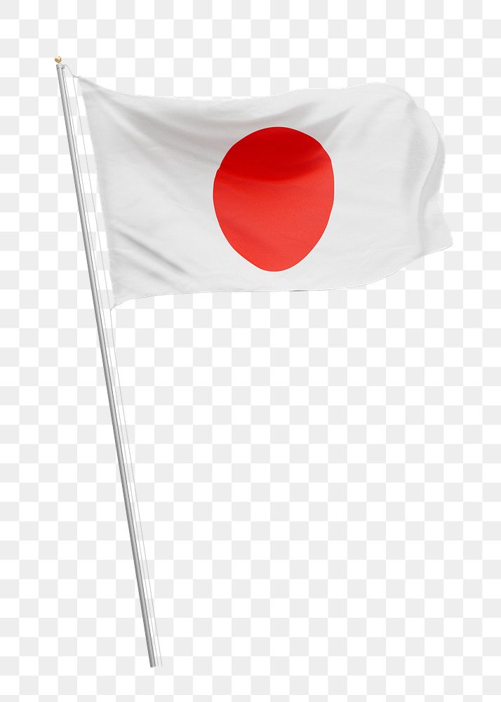 Png flag of Japan collage element, transparent background