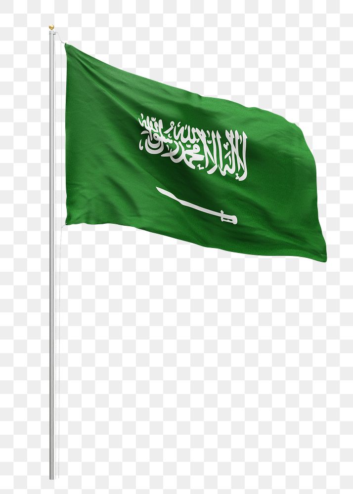 Png flag of Saudi Arabia collage element, transparent background