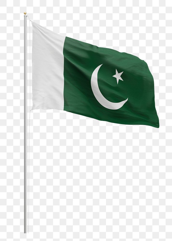 Png flag of Pakistan collage element, transparent background