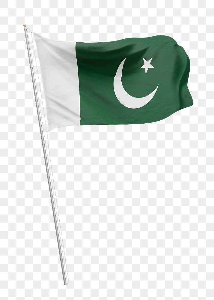 Png flag of Pakistan collage element, transparent background