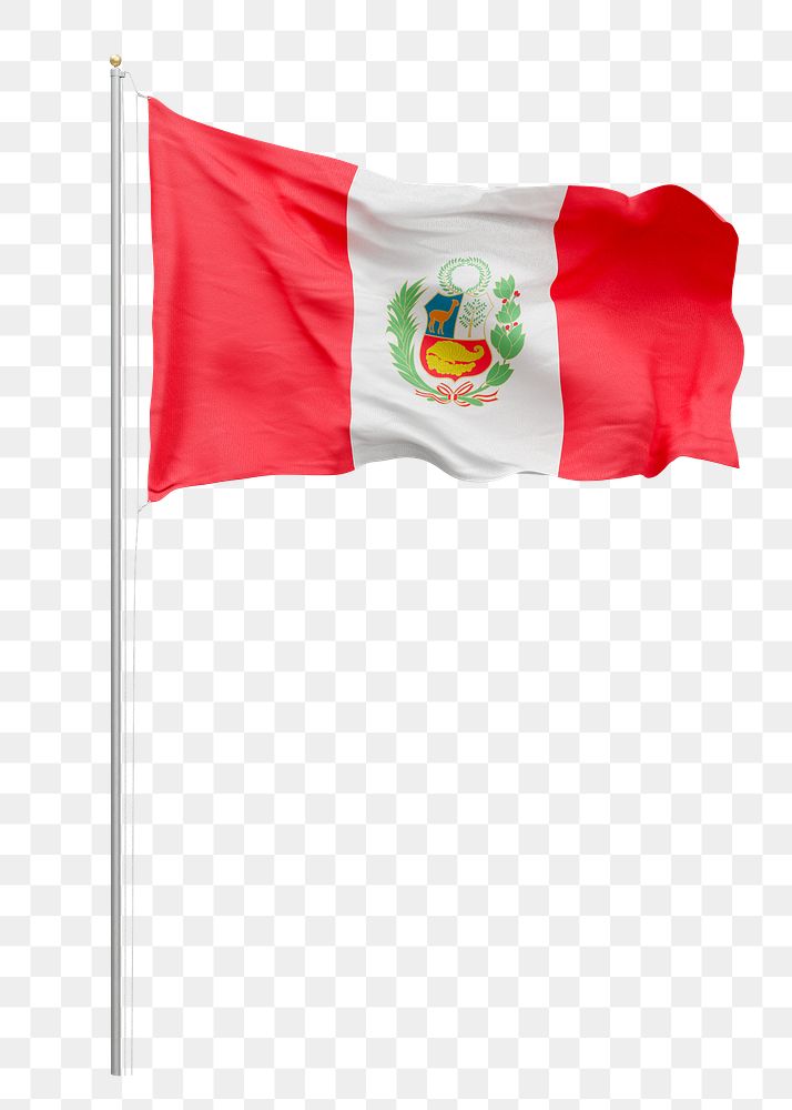 Png flag of Peru collage element, transparent background