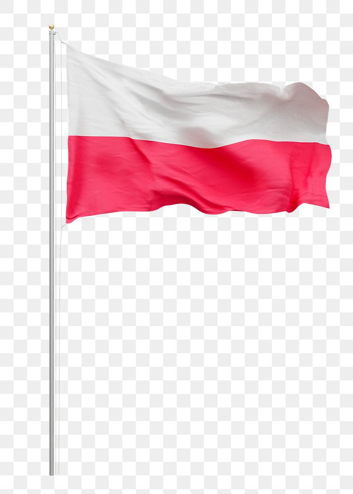 Png flag of Poland collage element, transparent background