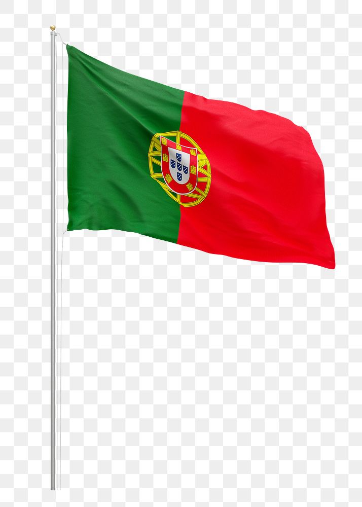 Png flag of Portugal collage element, transparent background