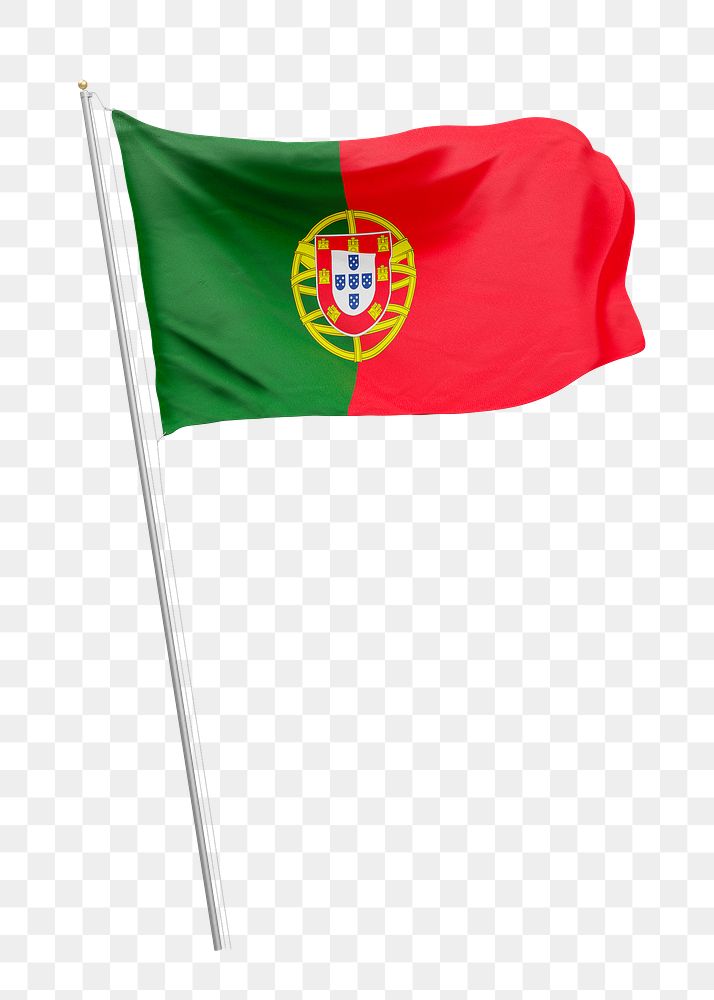 Png flag of Portugal collage element, transparent background