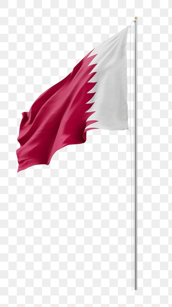 Png flag of Qatar collage element, transparent background