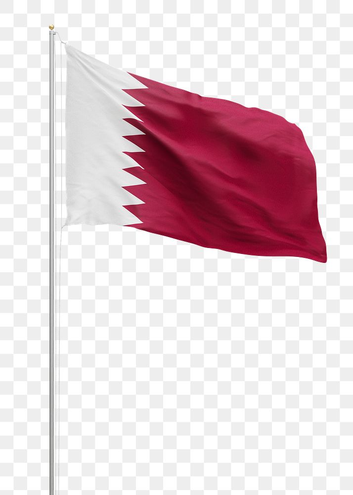 Png flag of Qatar collage element, transparent background
