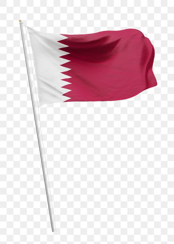 Png flag of Qatar collage element, transparent background