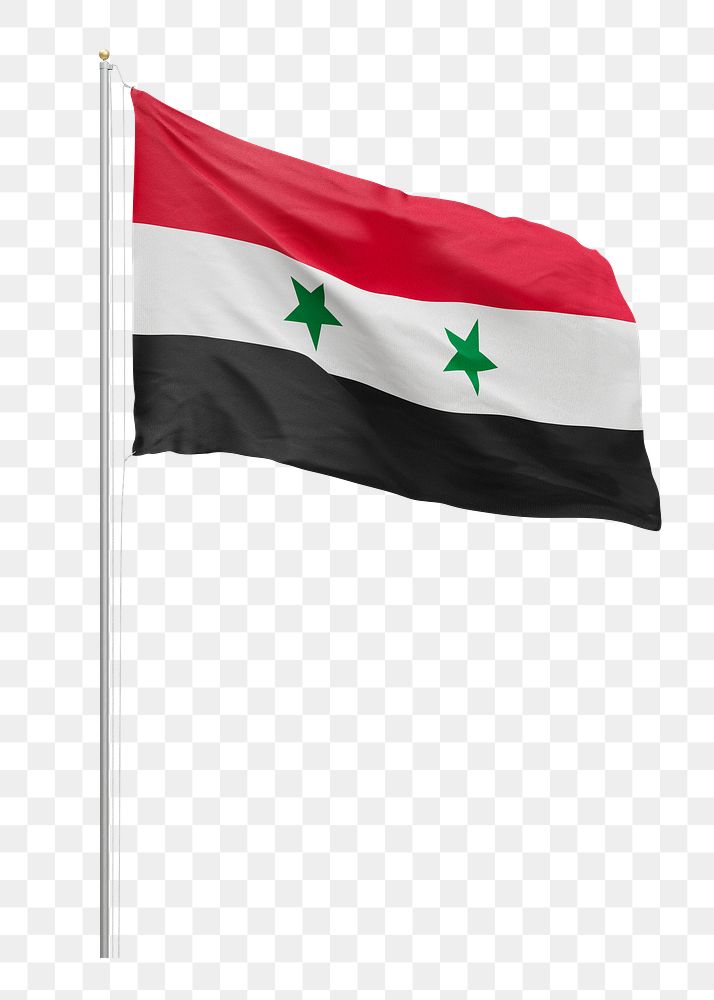 Png flag of Syria collage element, transparent background