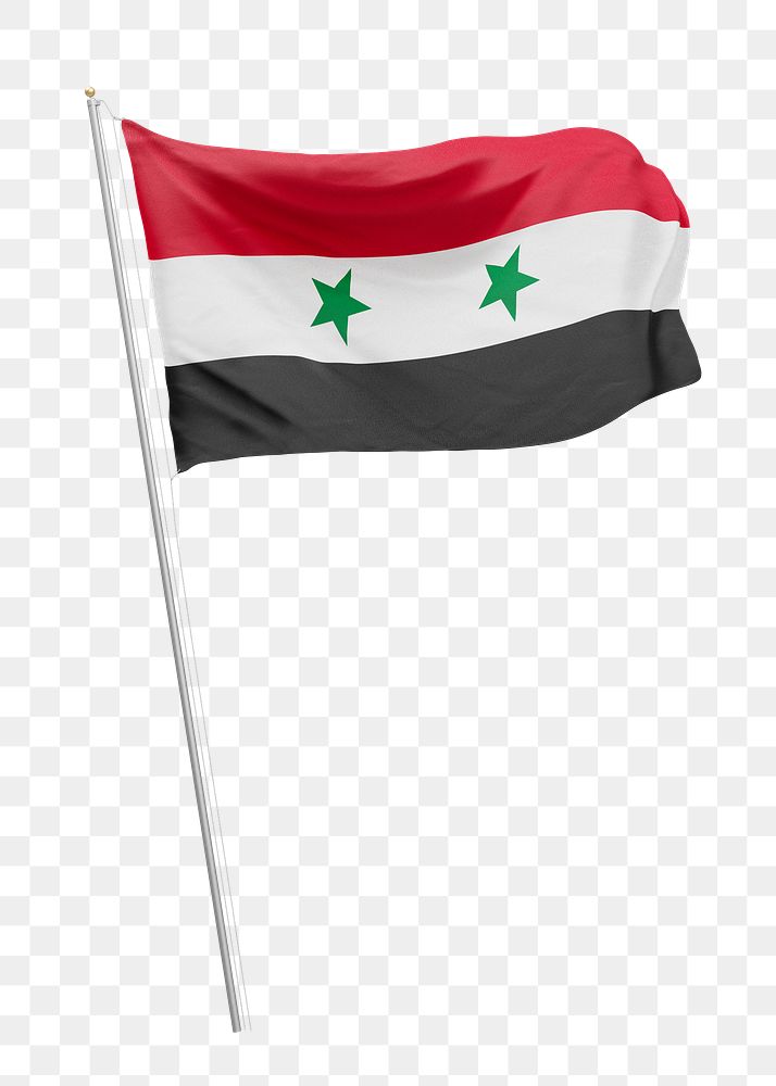 Png flag of Syria collage element, transparent background