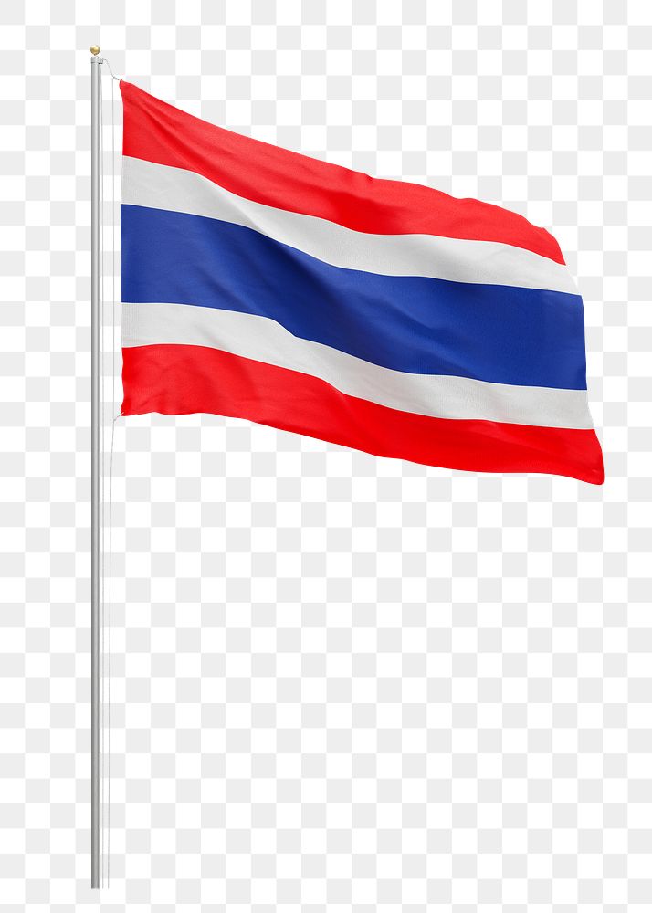 Png flag of Thailand collage element, transparent background