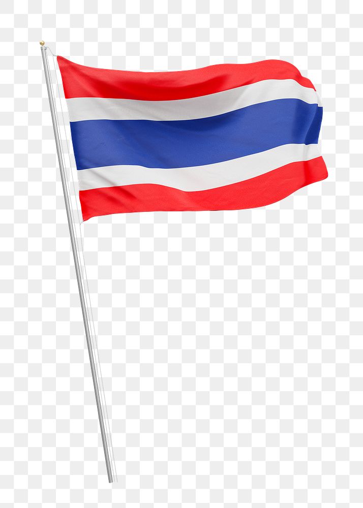 Png flag of Thailand collage element, transparent background