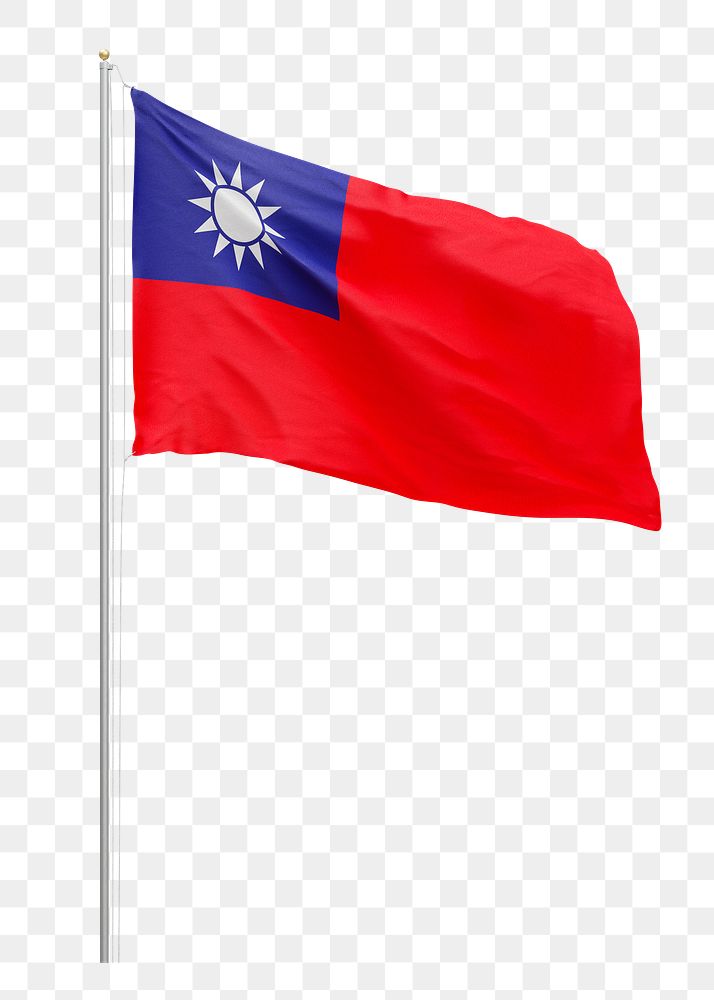 Png flag of Taiwan collage element, transparent background