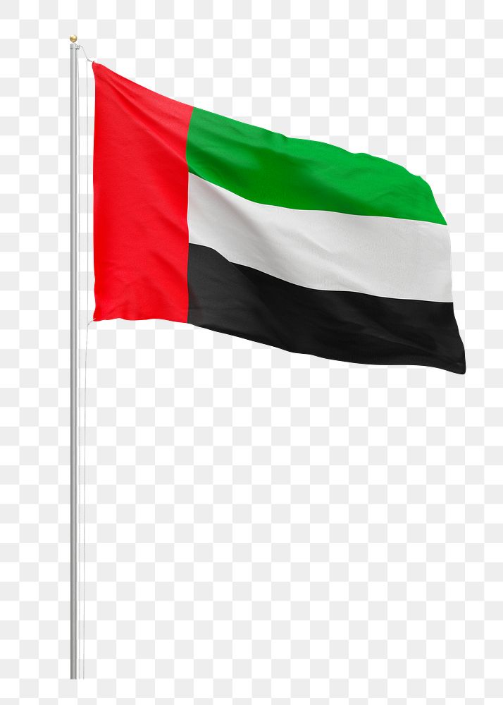 Png flag of UAE collage element, transparent background