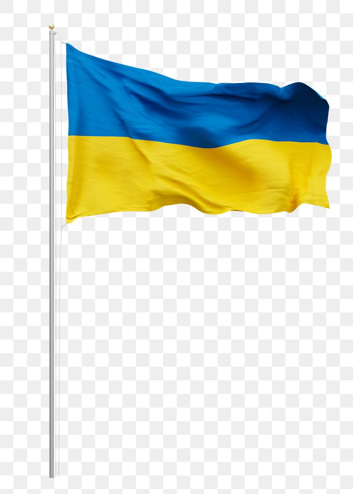Png flag of Ukraine collage element, transparent background