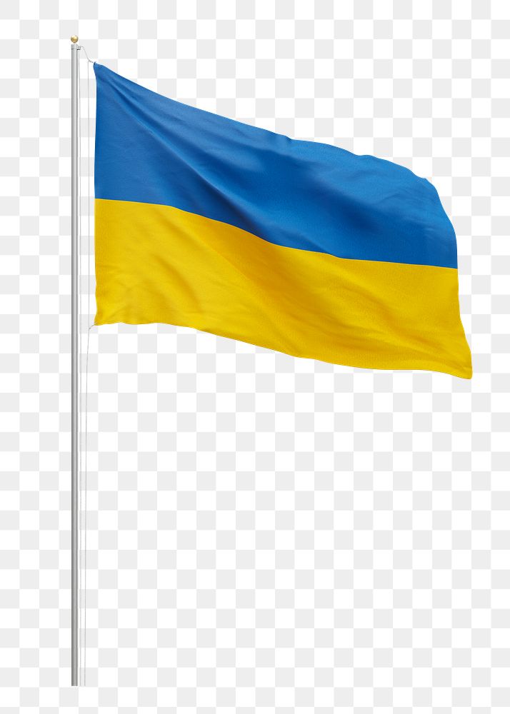 Png flag of Ukraine collage element, transparent background
