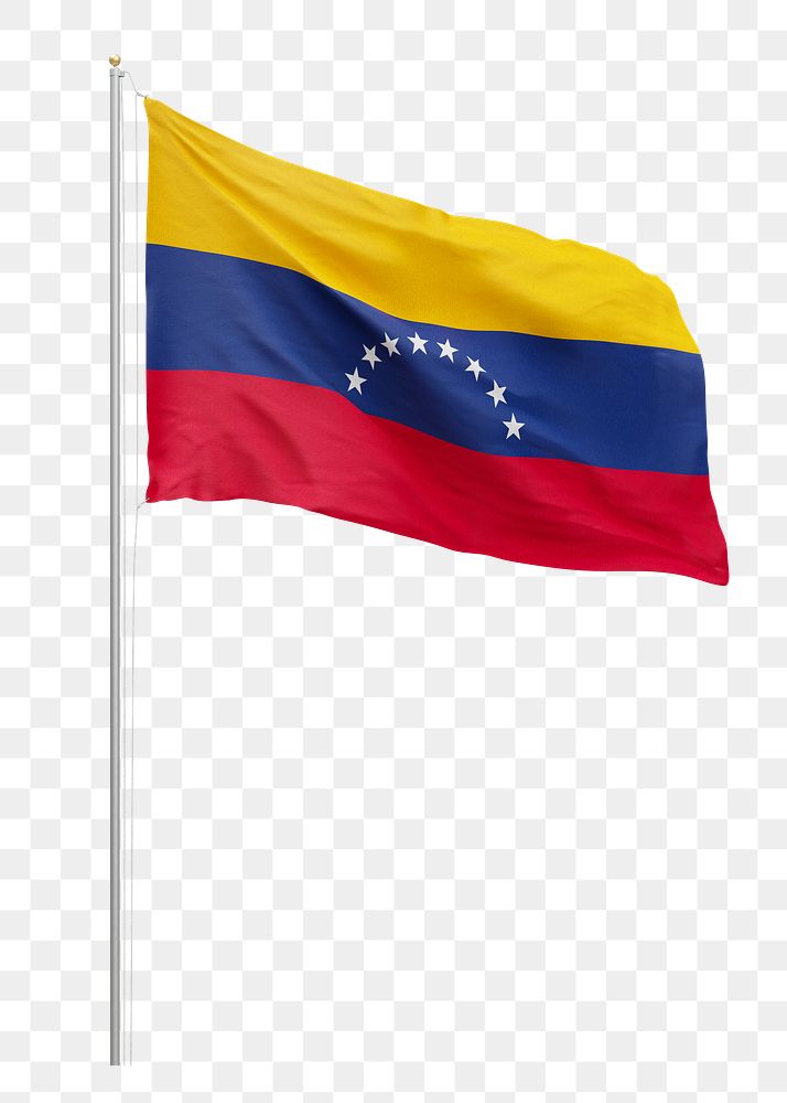 Png flag of Venezuela collage element, transparent background