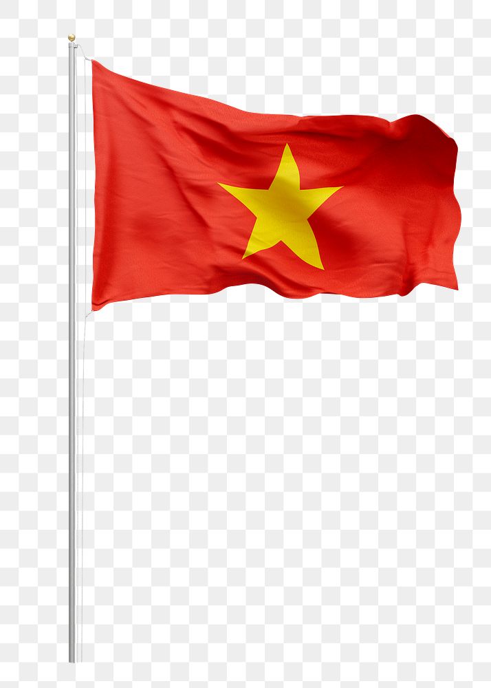 Png flag of Vietnam collage element, transparent background