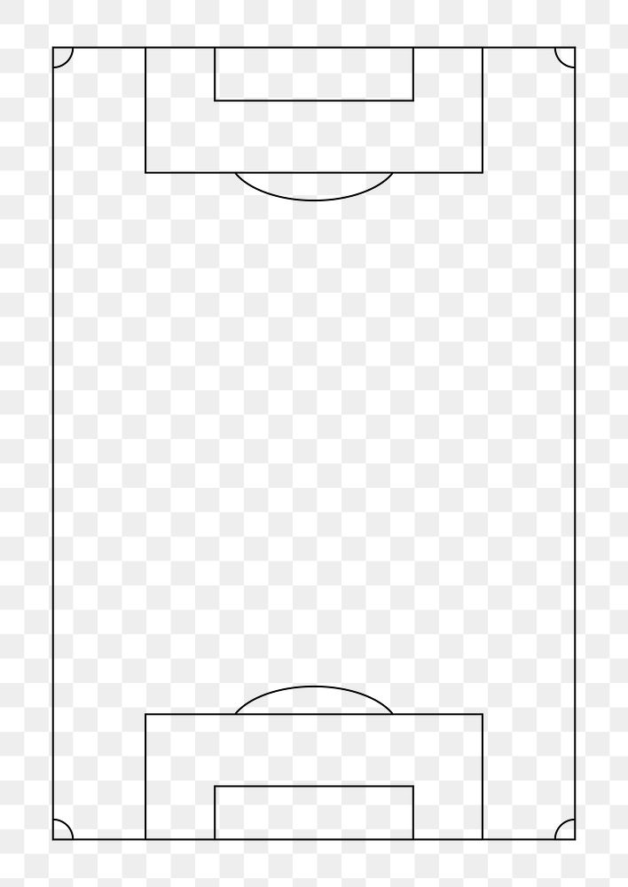 PNG Football pitch outline, transparent background