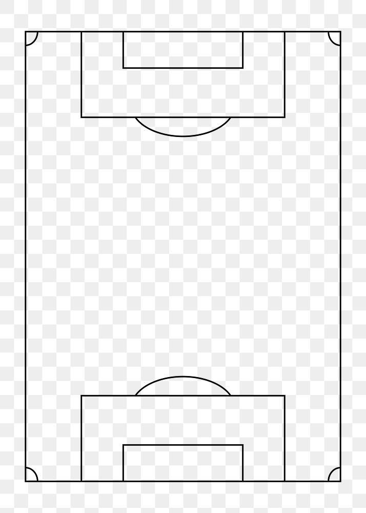 PNG Football pitch outline, transparent background