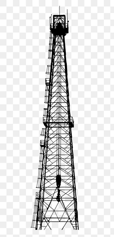 PNG Oil tower silhouette, clipart, transparent background