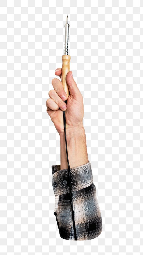 Png hand holding equipment tool, transparent background