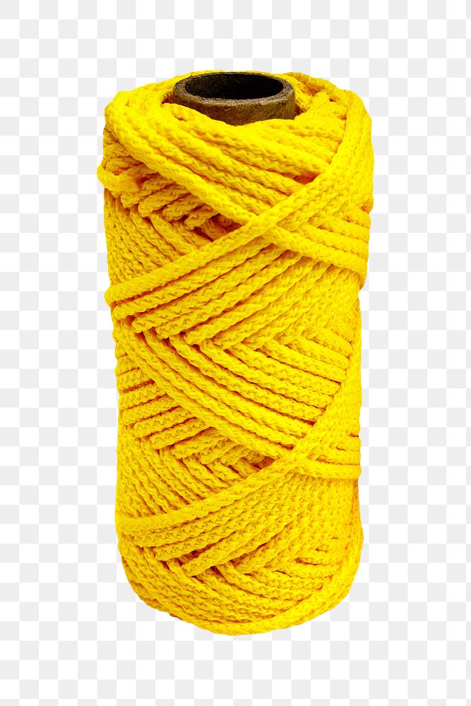 Png thick yellow yarn, transparent background