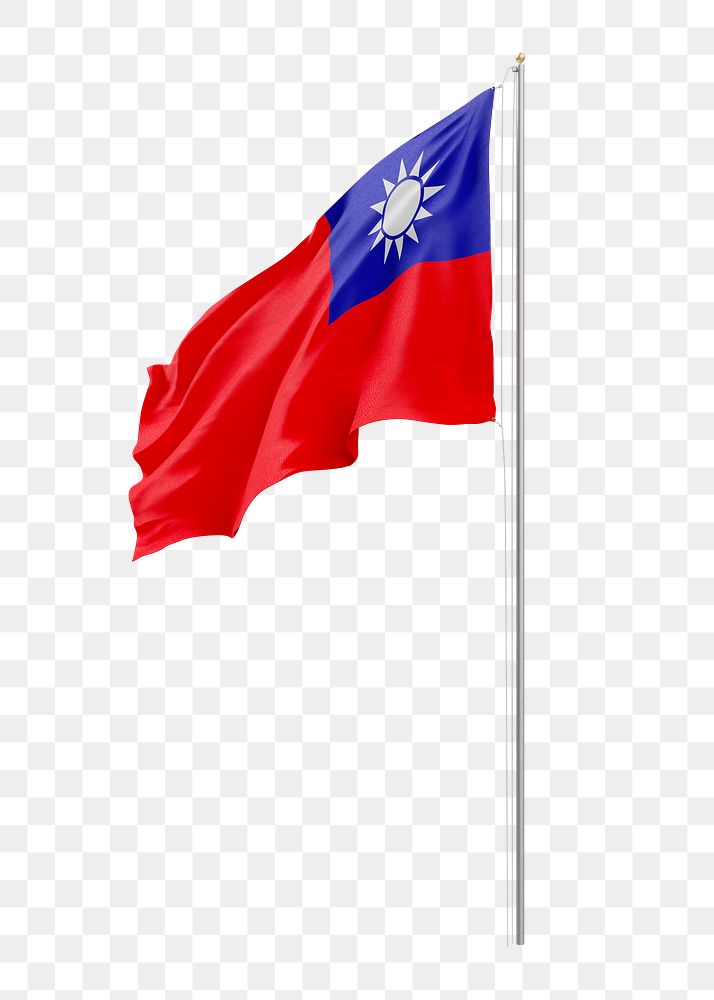 Png flag of Taiwan collage element, transparent background