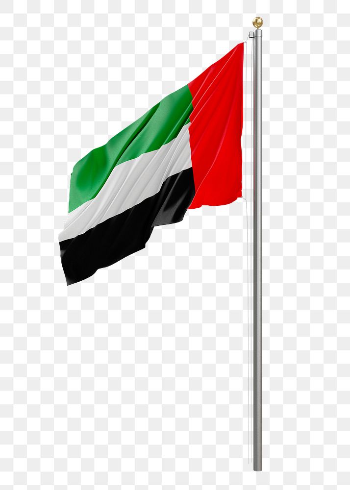 Png flag of UAE collage element, transparent background