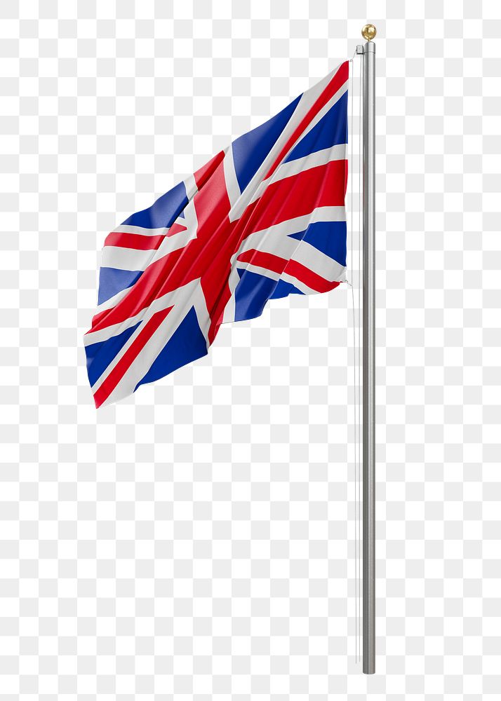Png flag of United Kingdom collage element, transparent background