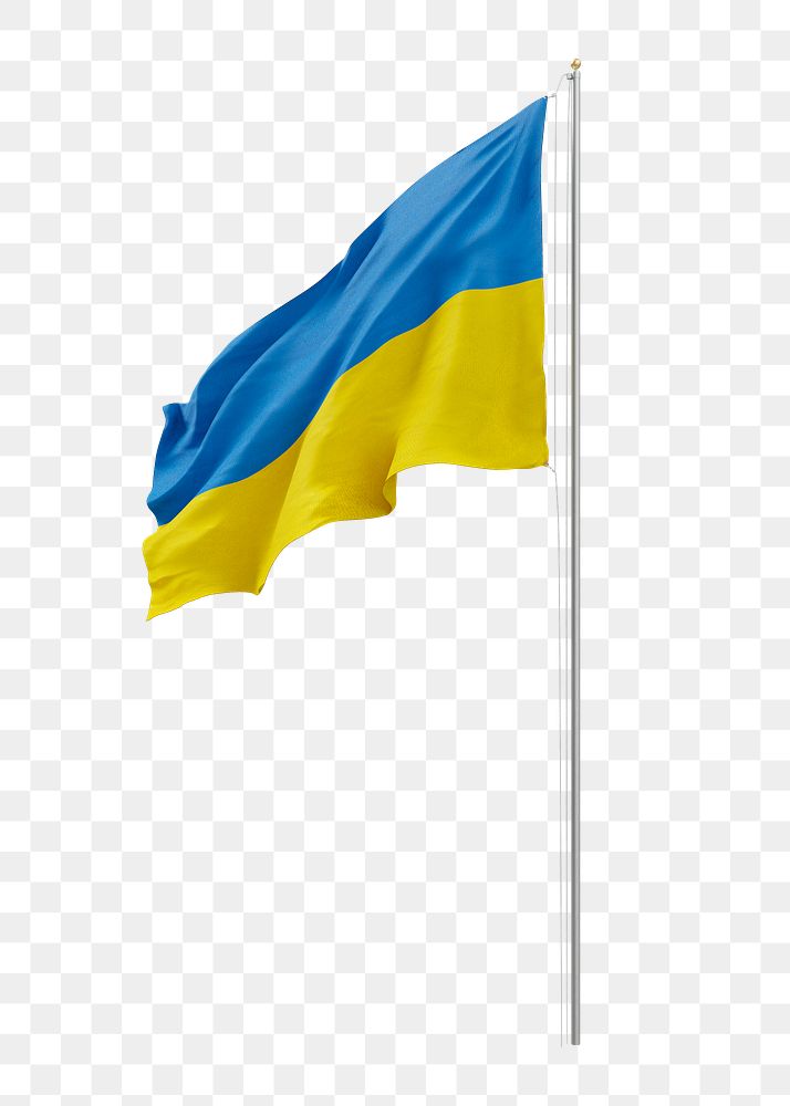 Png flag of Ukraine collage element, transparent background