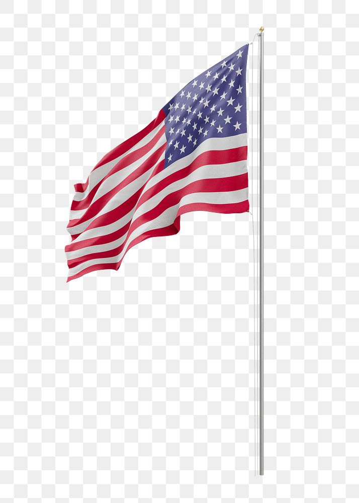 Png flag of USA collage element, transparent background