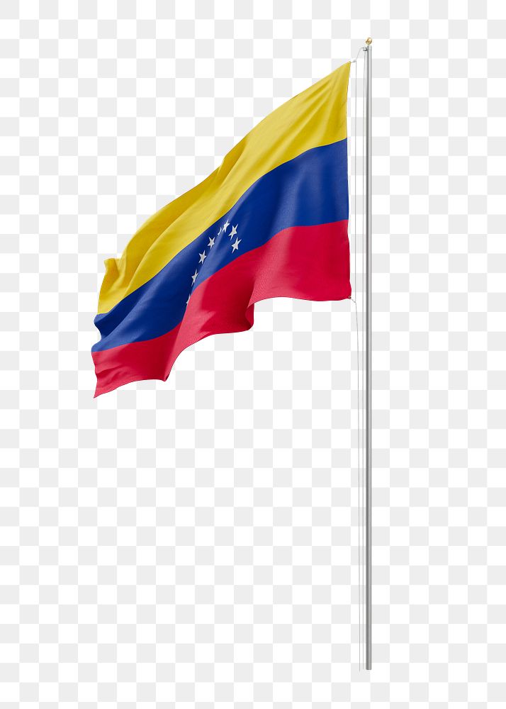 Png flag of Venezuela collage element, transparent background