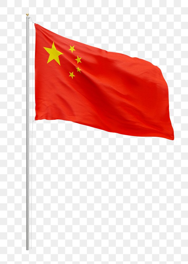 Png Chinese flag collage element, transparent background