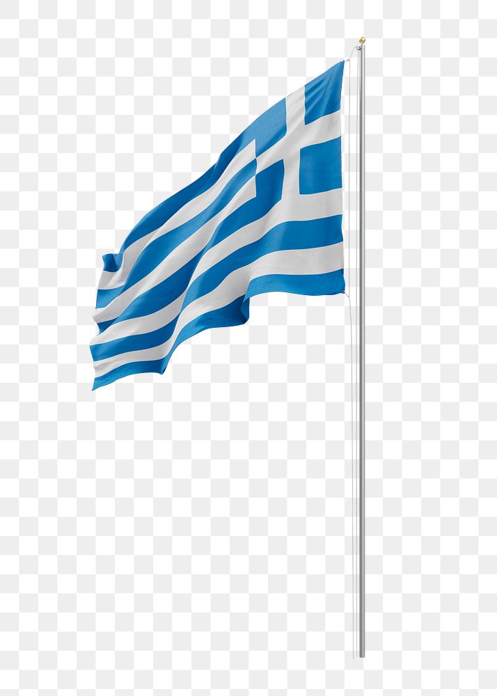 Png Greek flag collage element, transparent background