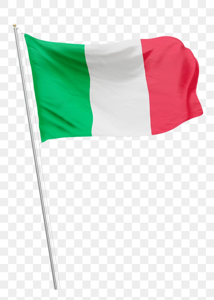 Png flag of Italy collage element, transparent background