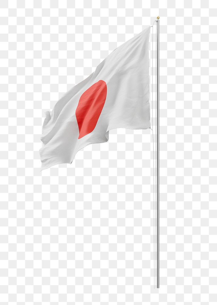 Png flag of Japan collage element, transparent background