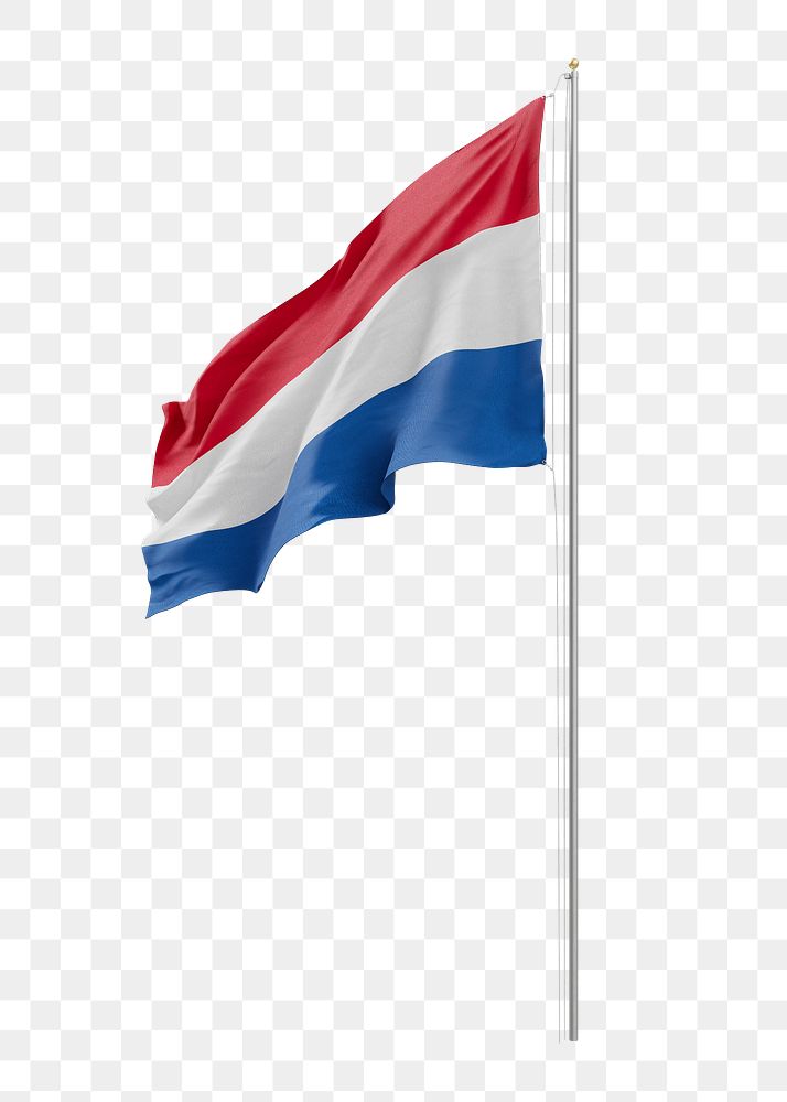 Png flag of Netherlands collage element, transparent background
