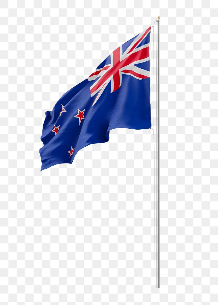 Png flag of New Zealand collage element, transparent background