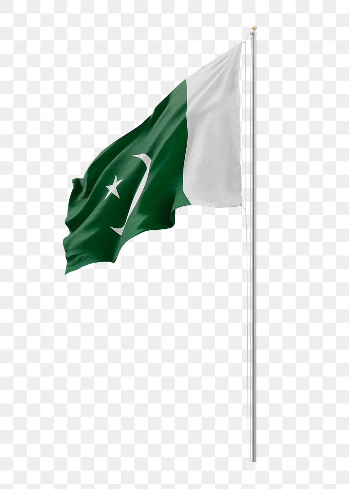 Png flag of Pakistan collage element, transparent background