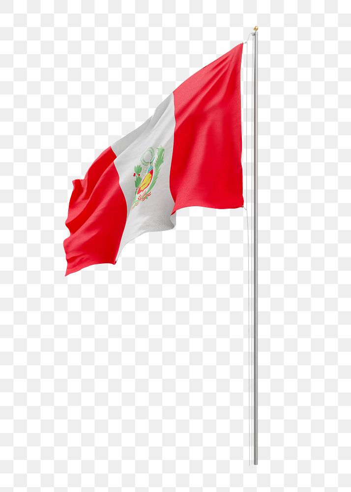 Png flag of Peru collage element, transparent background